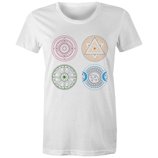 Women's Earthfolk Printed T shirt - Esoteric Mandala - The Crescent Moon