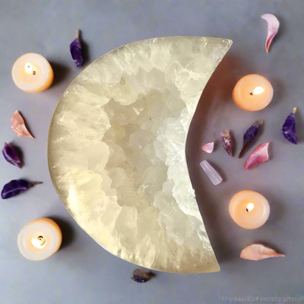 Agate Crystal Crescent Moon Geode - The Crescent Moon
