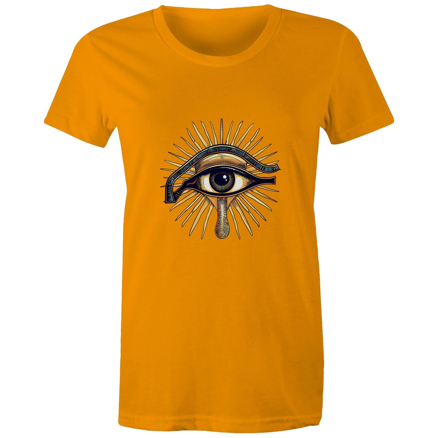 Women's Earthfolk T shirt - Eye of Horus - The Crescent Moon