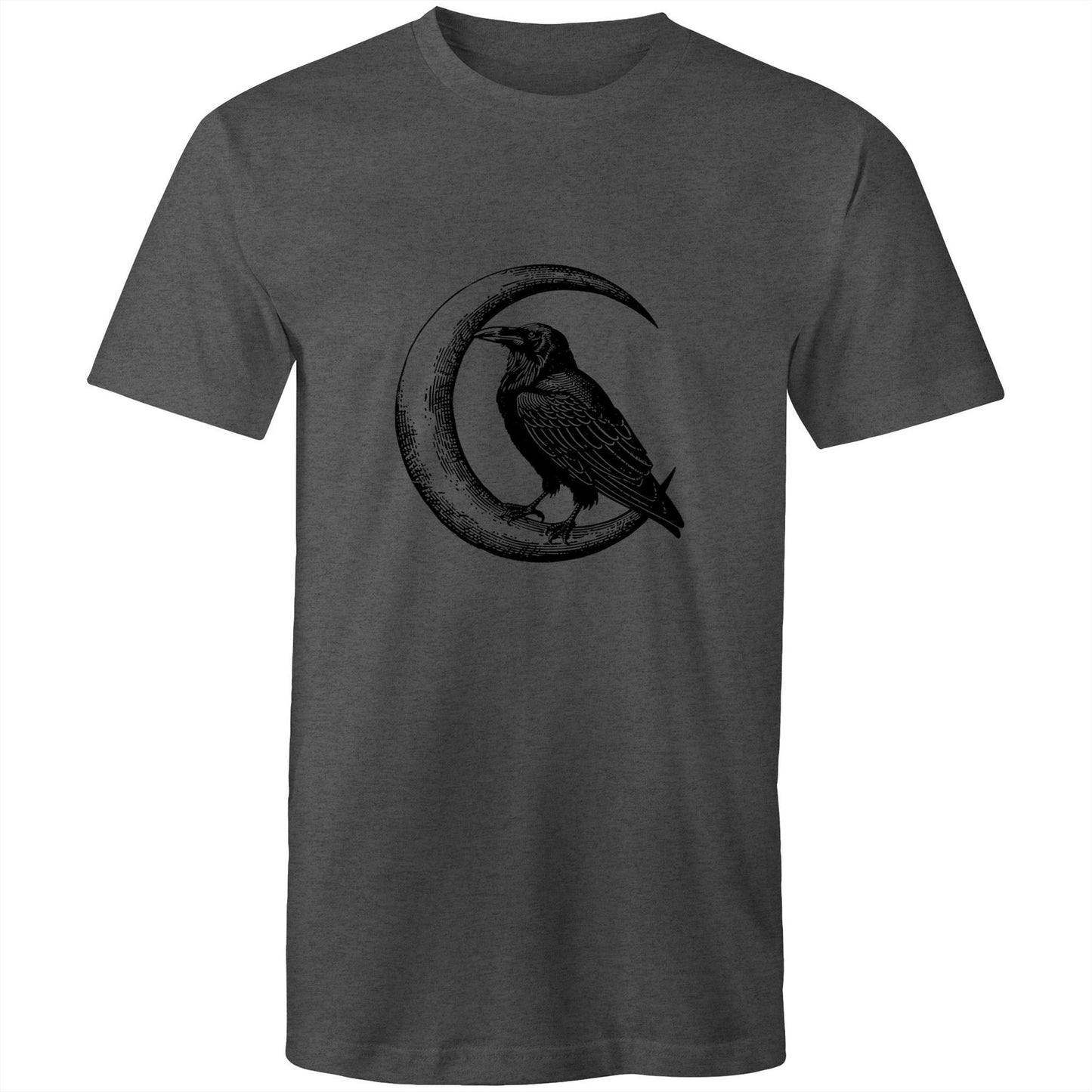 Men's Earthfolk Printed T shirt - Crow and Moon - The Crescent Moon