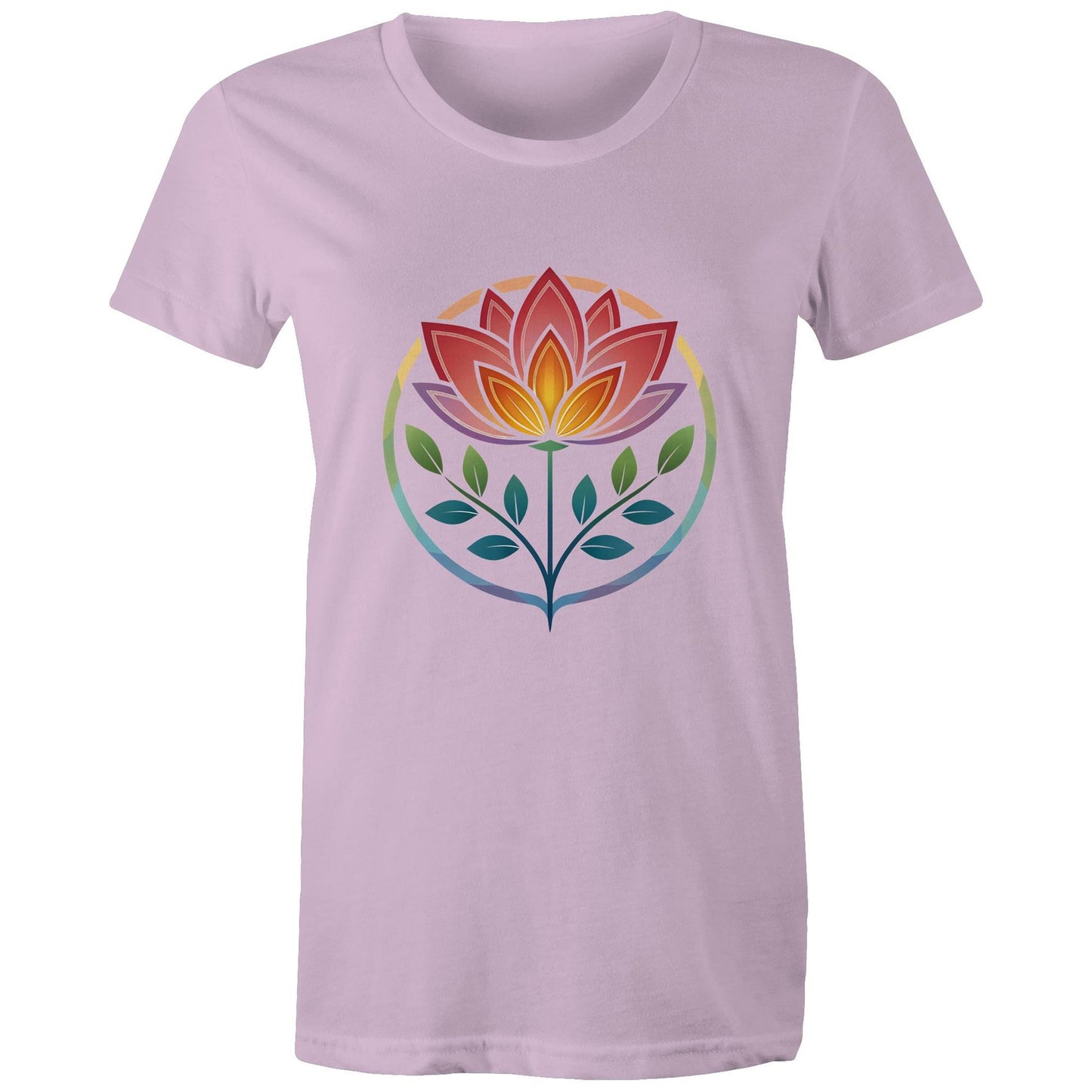 Women's Earthfolk T shirt - Radiant Lotus - The Crescent Moon