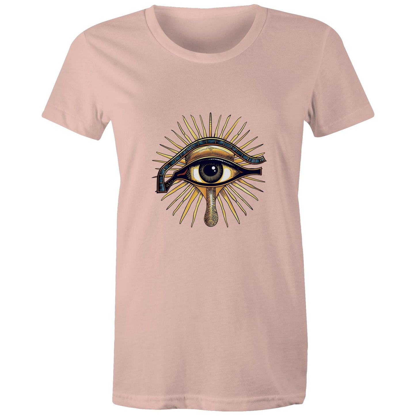 Women's Earthfolk T shirt - Eye of Horus - The Crescent Moon