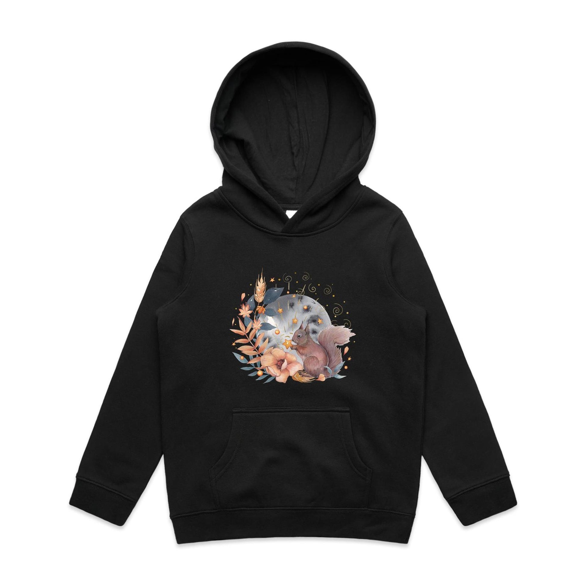 Kid's Earthfolk Hoodie - Watercolour Squirrel - The Crescent Moon