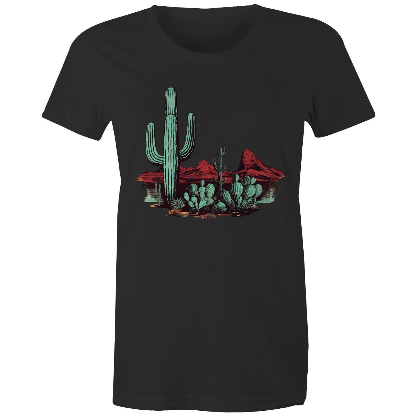 Women's Earthfolk T shirt - Cactus Desert - The Crescent Moon