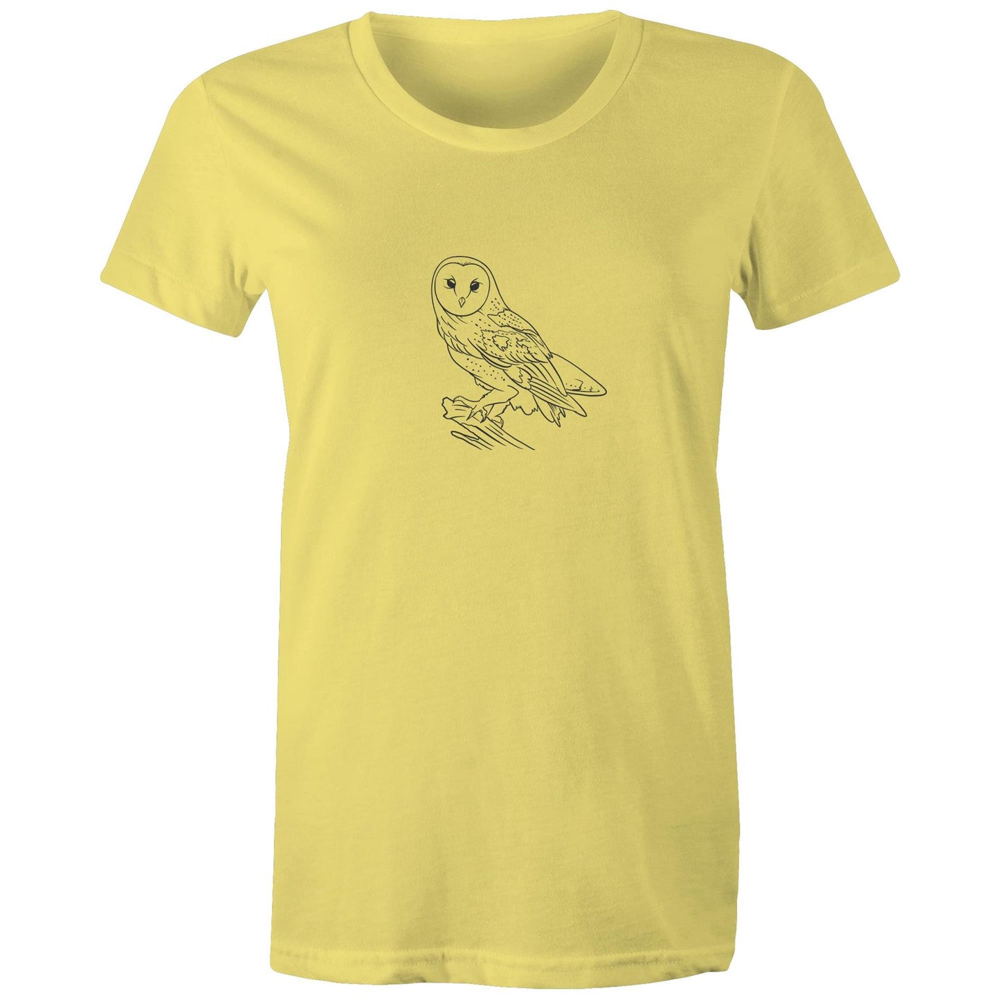 Women's Earthfolk Printed T shirt - Owl Sketch