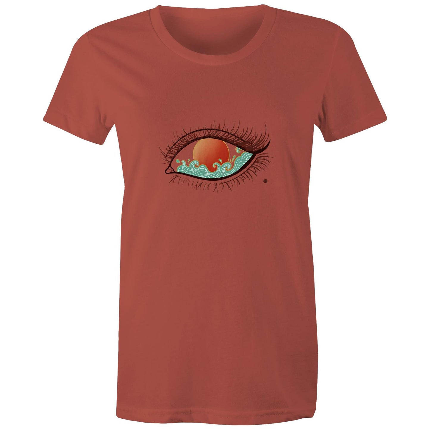 Earthfolk Printed T shirt - Women'sRelaxed Fit - Eye of the sunset
