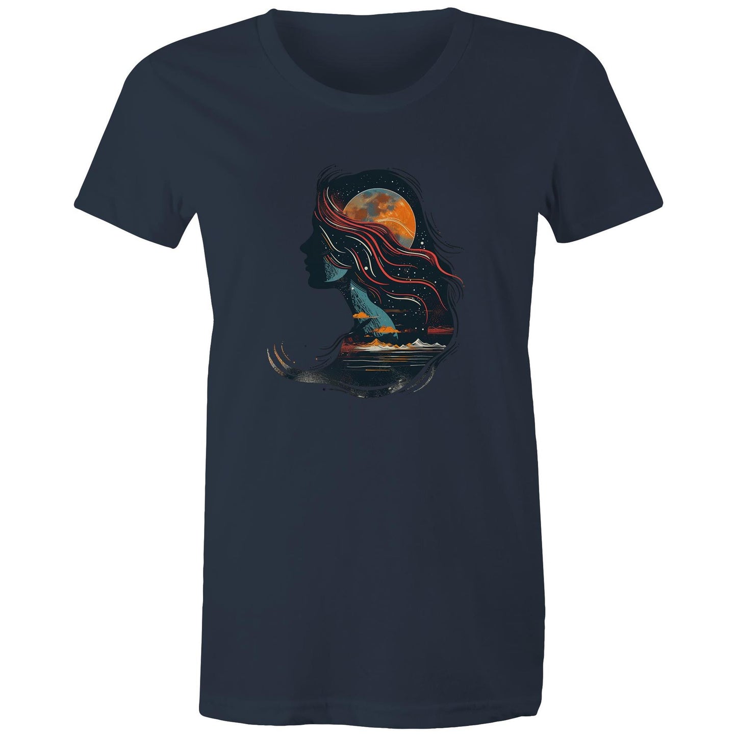 Women's Earthfolk T shirt - Child Of the Universe - The Crescent Moon