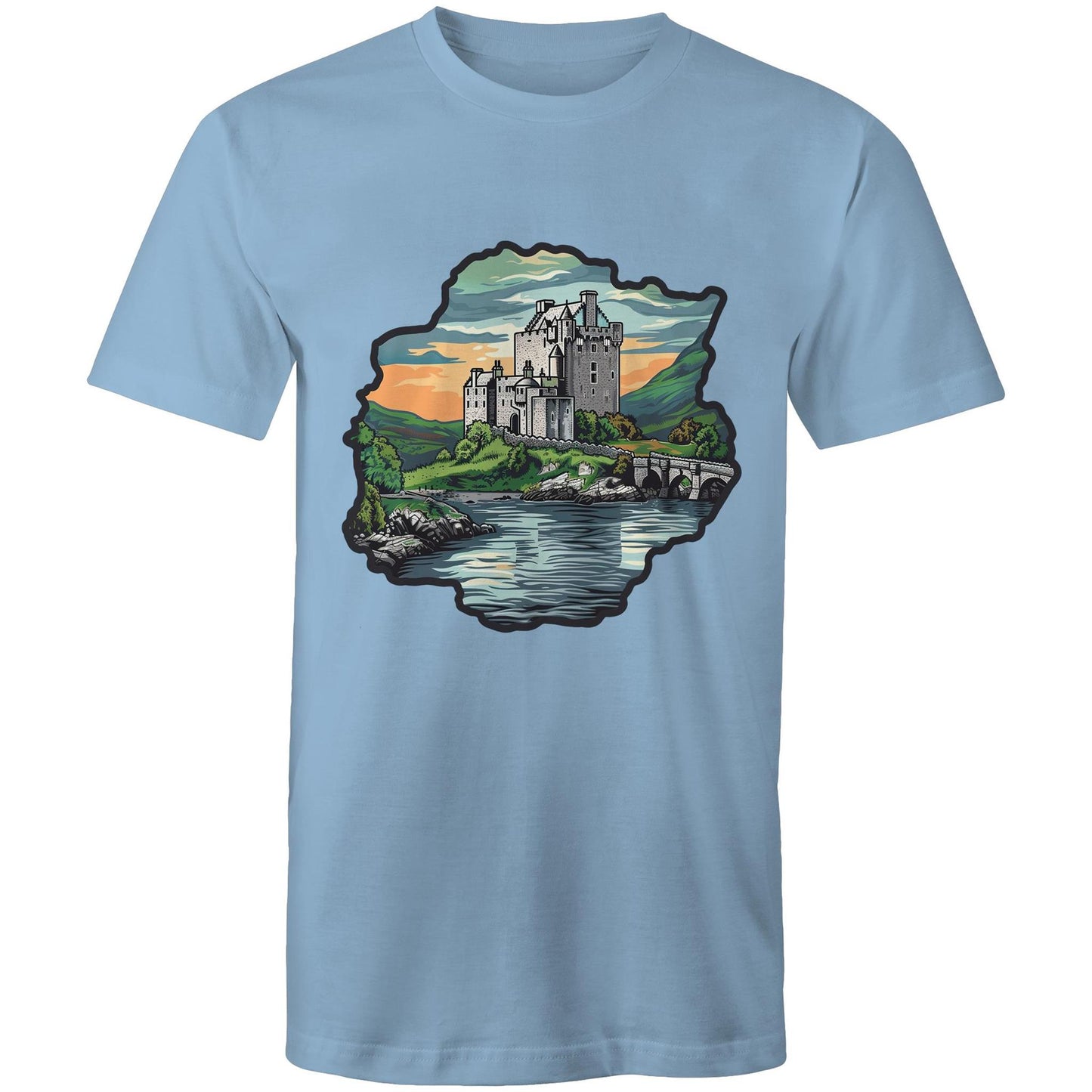 Men's Earthfolk T shirt - Medieval Castle - The Crescent Moon