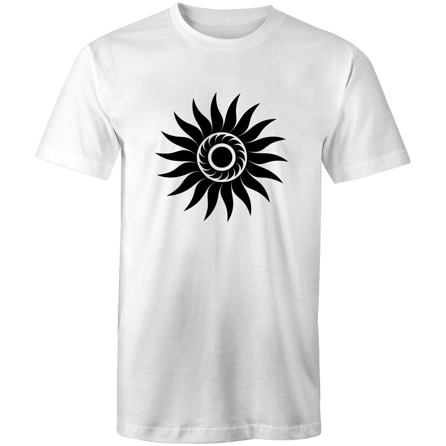 Men's Earthfolk T shirt - Spiral Sun - The Crescent Moon