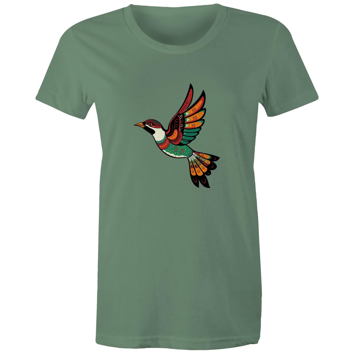 Women's Earthfolk T shirt - Song Bird - The Crescent Moon