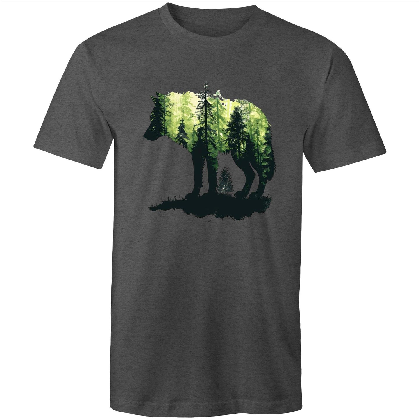 Men's Earthfolk T shirt Forest Wolf - The Crescent Moon