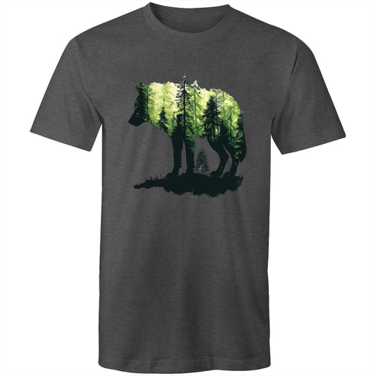 Men's Earthfolk T shirt Forest Wolf - The Crescent Moon
