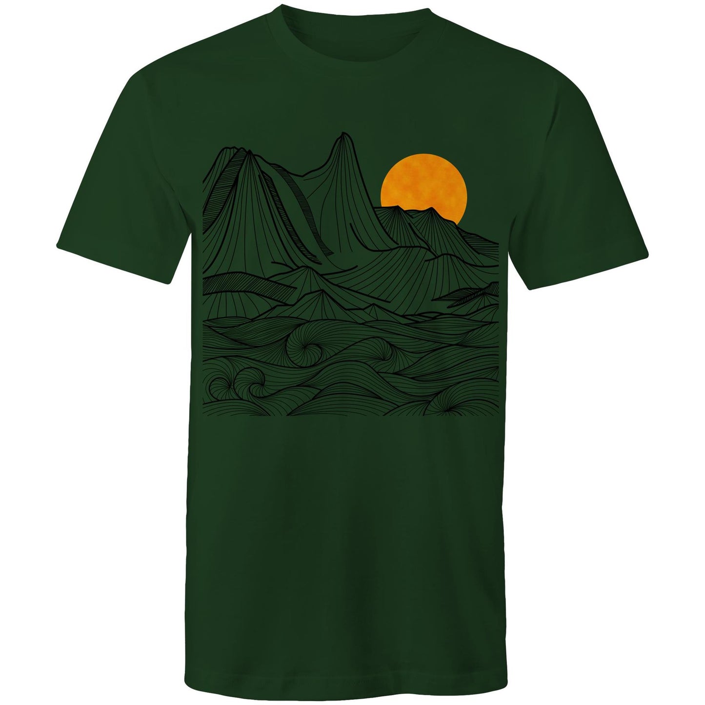 Men's Earthfolk T shirt - Mountain Swirls - The Crescent Moon