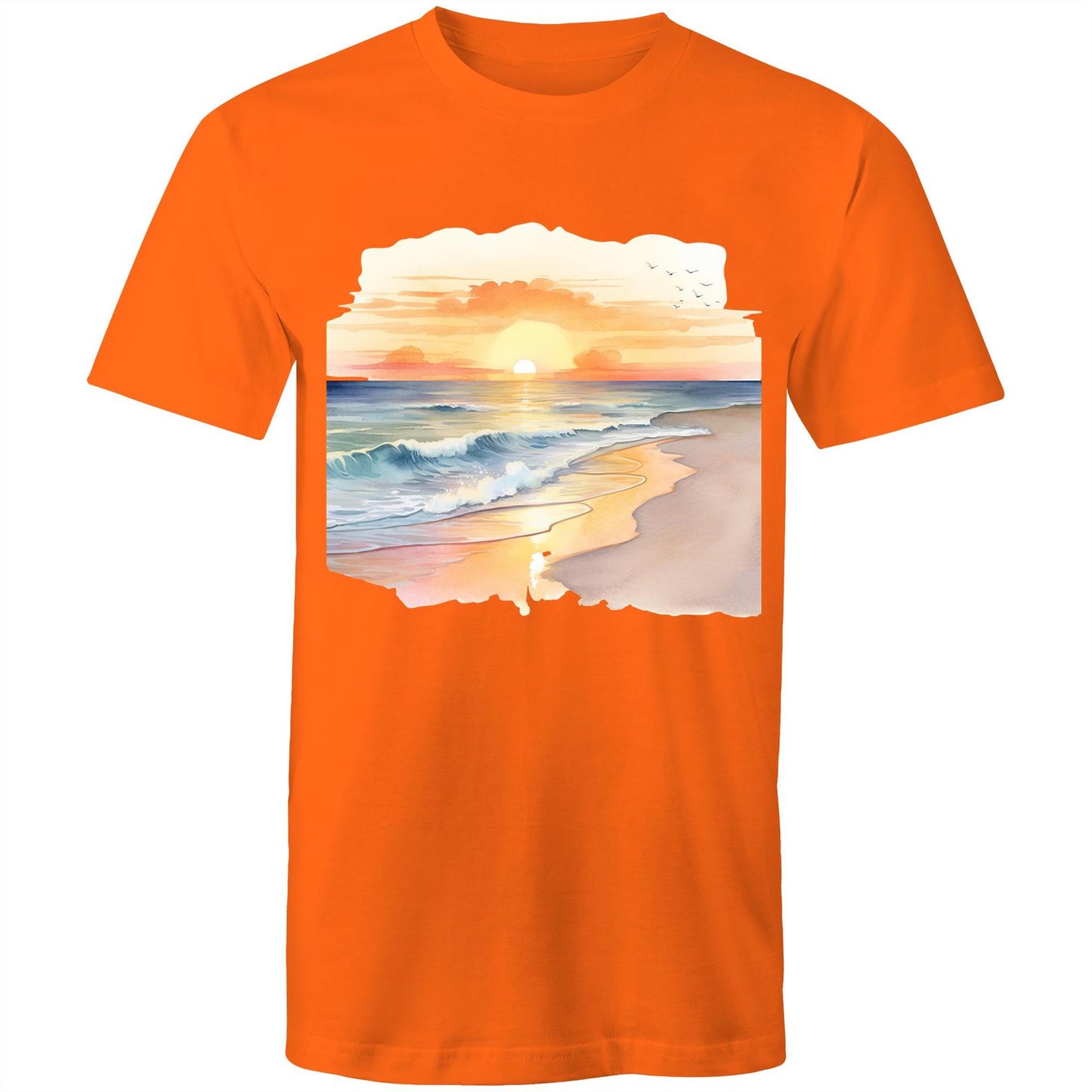 Men's Earthfolk Printed T shirt - Water colour Sunset - The Crescent Moon