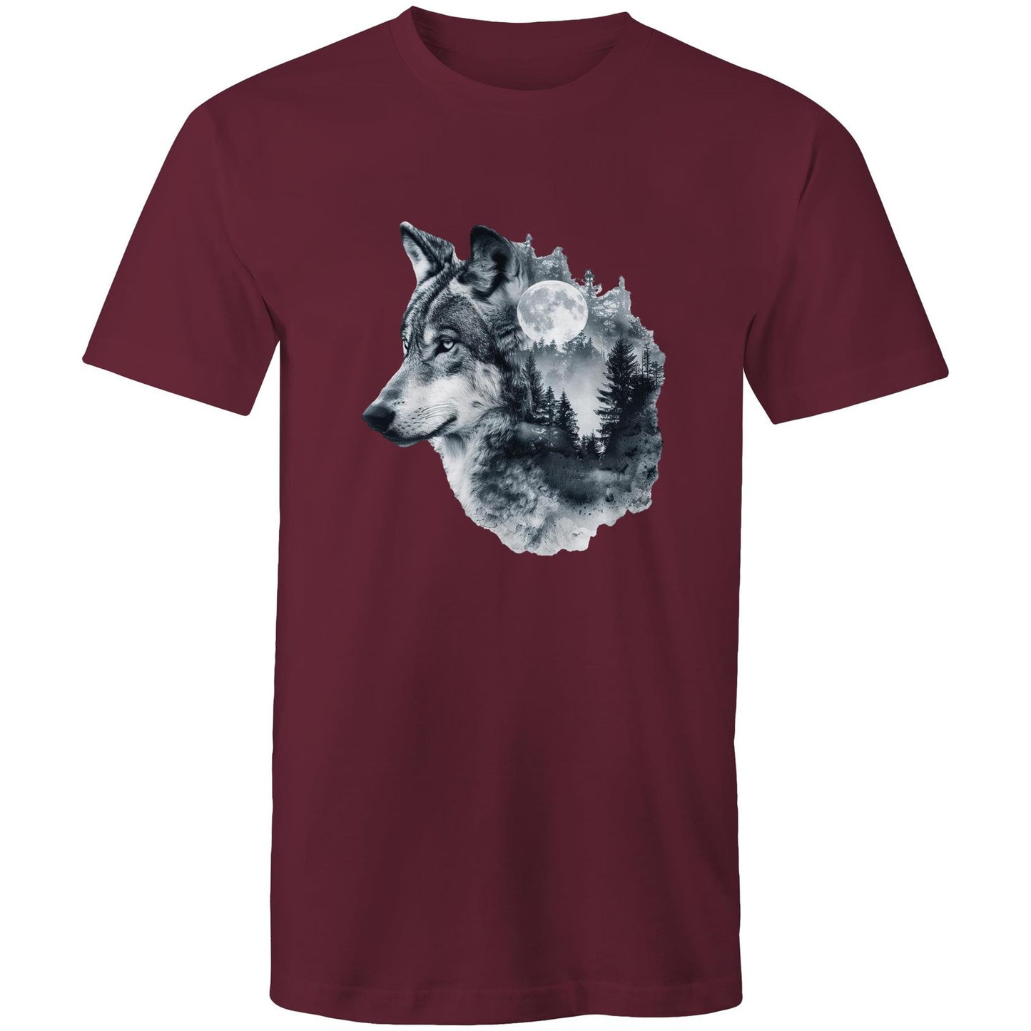 Men's Earthfolk T shirt - Howl of the Moon - The Crescent Moon