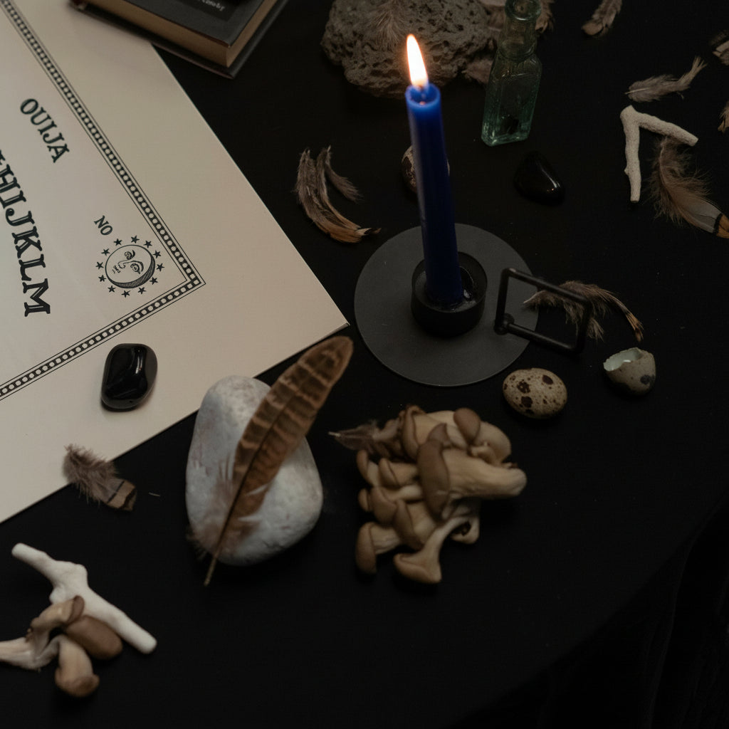 Blue Ritual Spell Candles - communication - The Crescent Moon