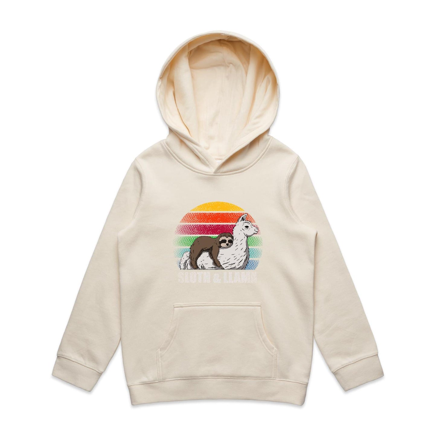 Kids Earthfolk Hoodie - Sloth and Llama - The Crescent Moon