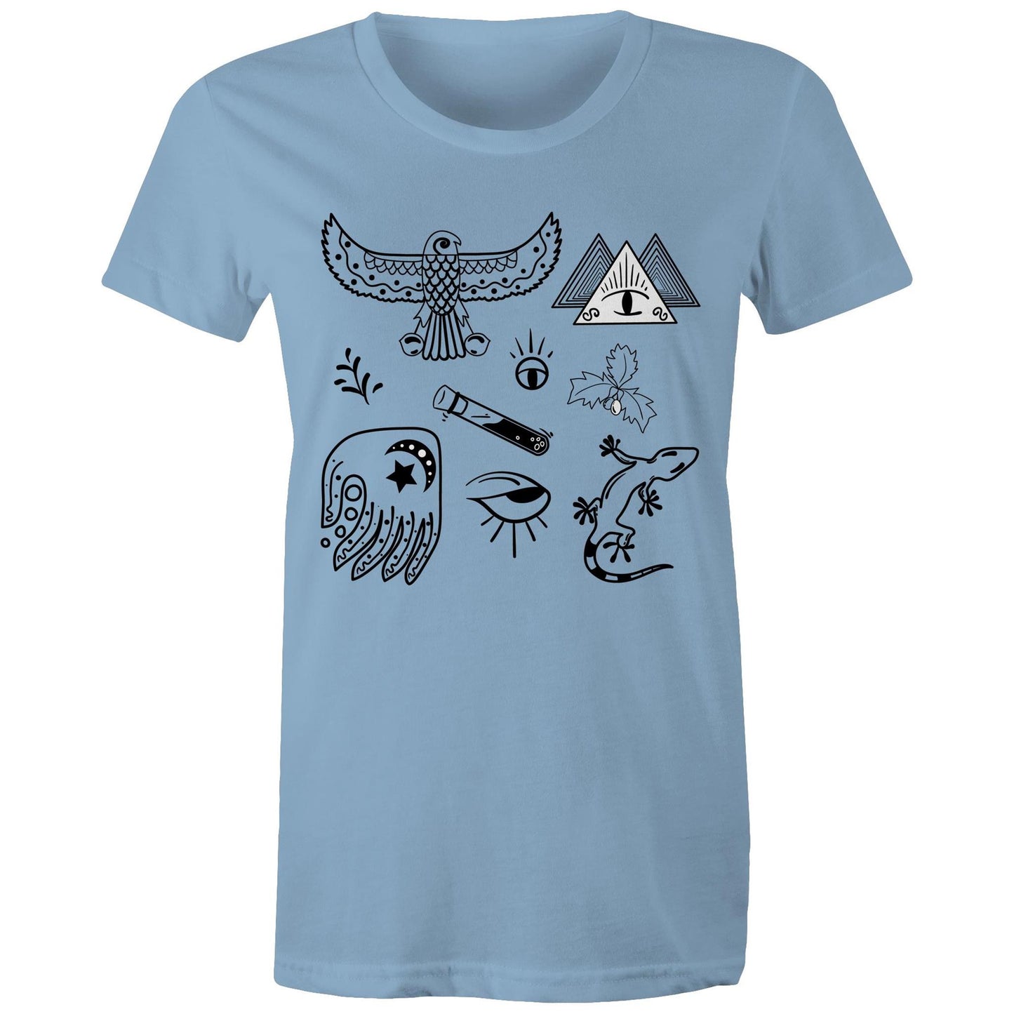 Women's Earthfolk Printed T shirt - Mystic - The Crescent Moon