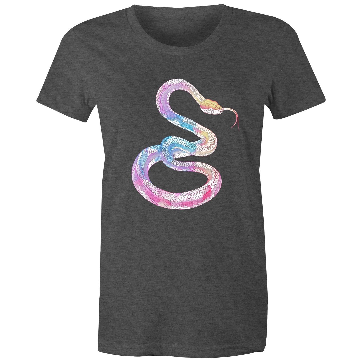 Women's Earthfolk T shirt - Rainbow Serpent - The Crescent Moon