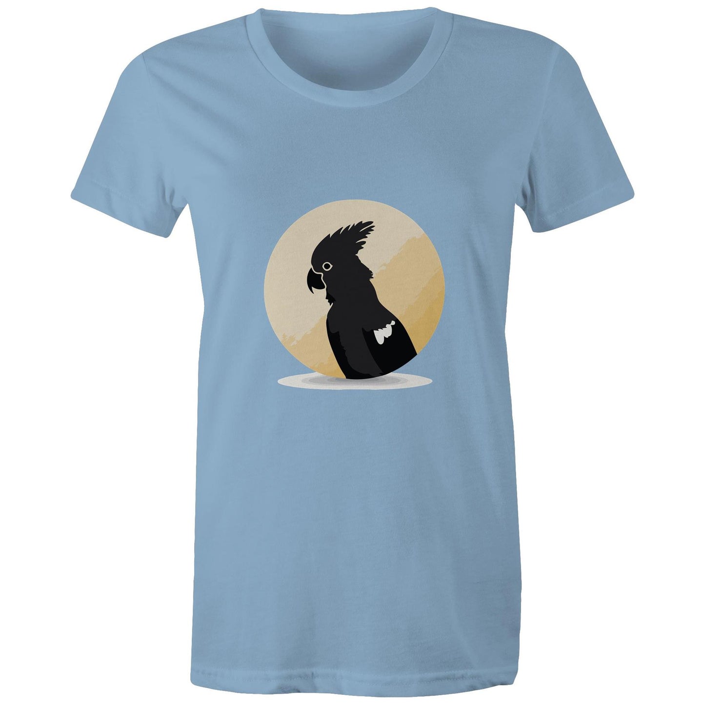 Women's Earthfolk T shirt - Black Cockatoo - The Crescent Moon