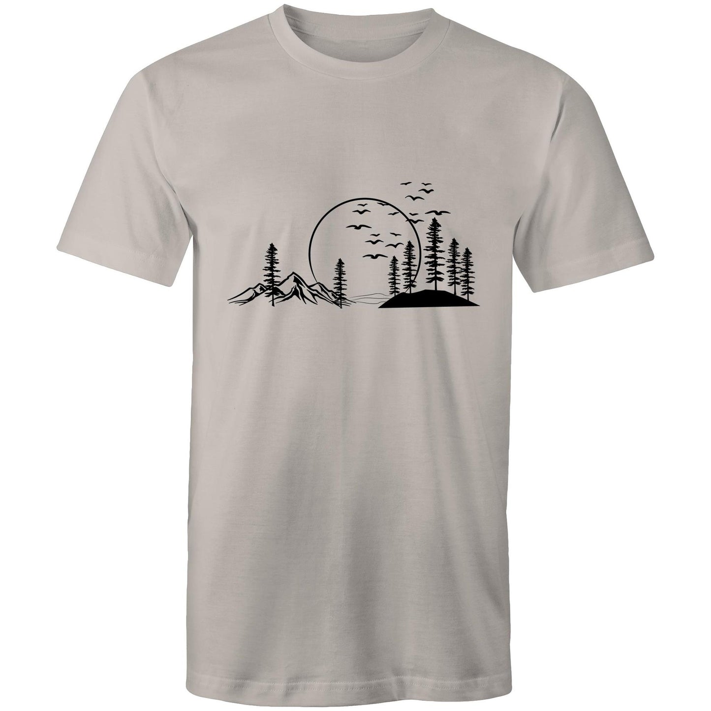 Men's Earthfolk T shirt - Nature in Monochrome - The Crescent Moon