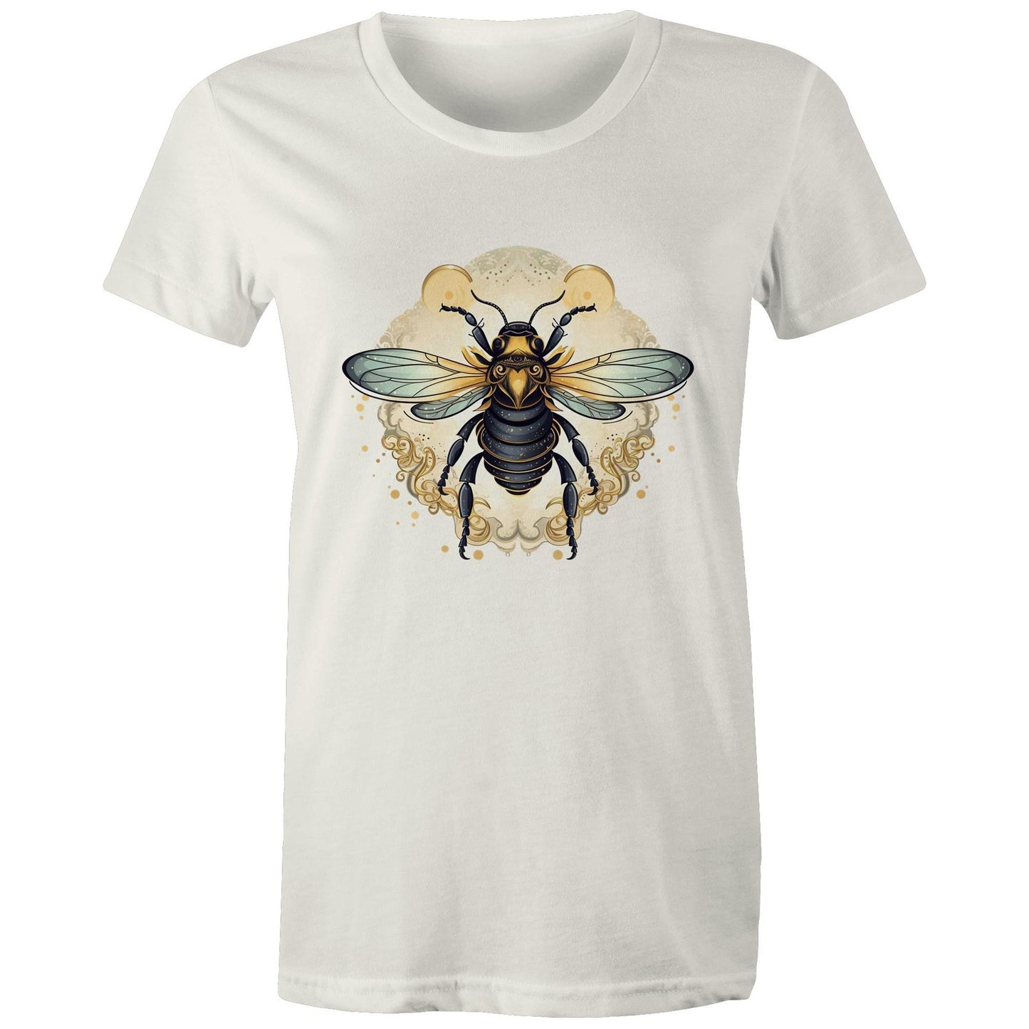Women's Earthfolk T shirt - Bee Magick - The Crescent Moon