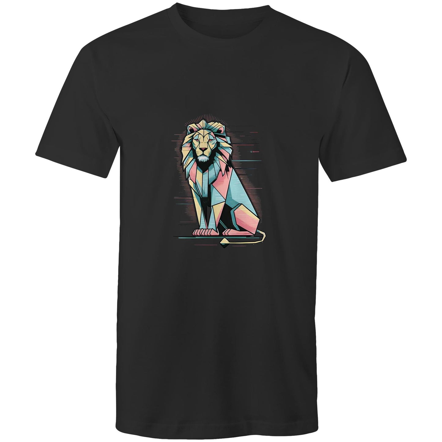 Men's Earthfolk T shirt - Geo Lion - The Crescent Moon