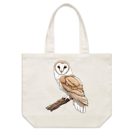 Earthfolk Canvas Tote Bag - Barn Owl - The Crescent Moon