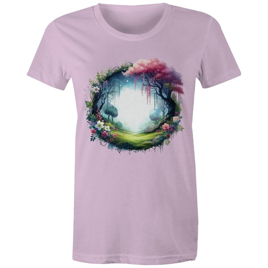Women's Earthfolk Printed T shirt - Magickal Portal - The Crescent Moon