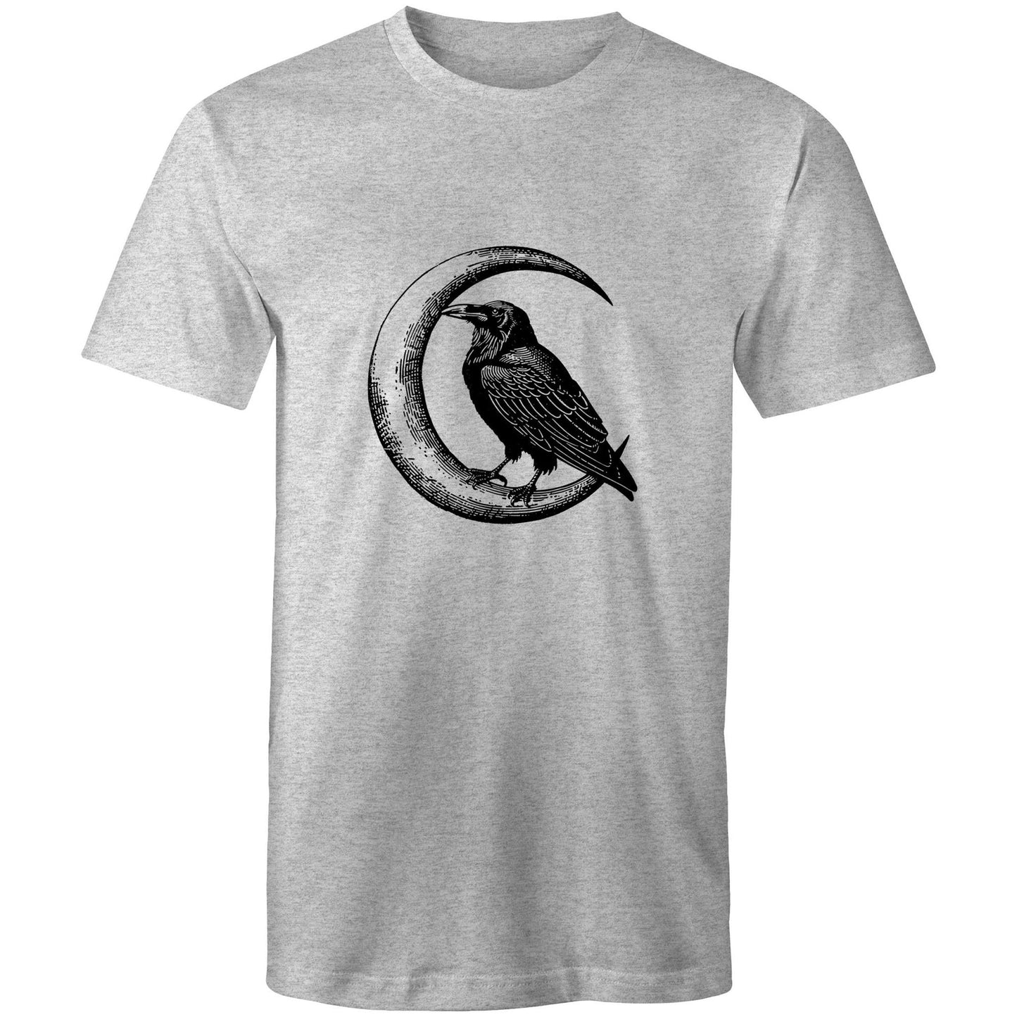 Men's Earthfolk Printed T shirt - Crow and Moon - The Crescent Moon
