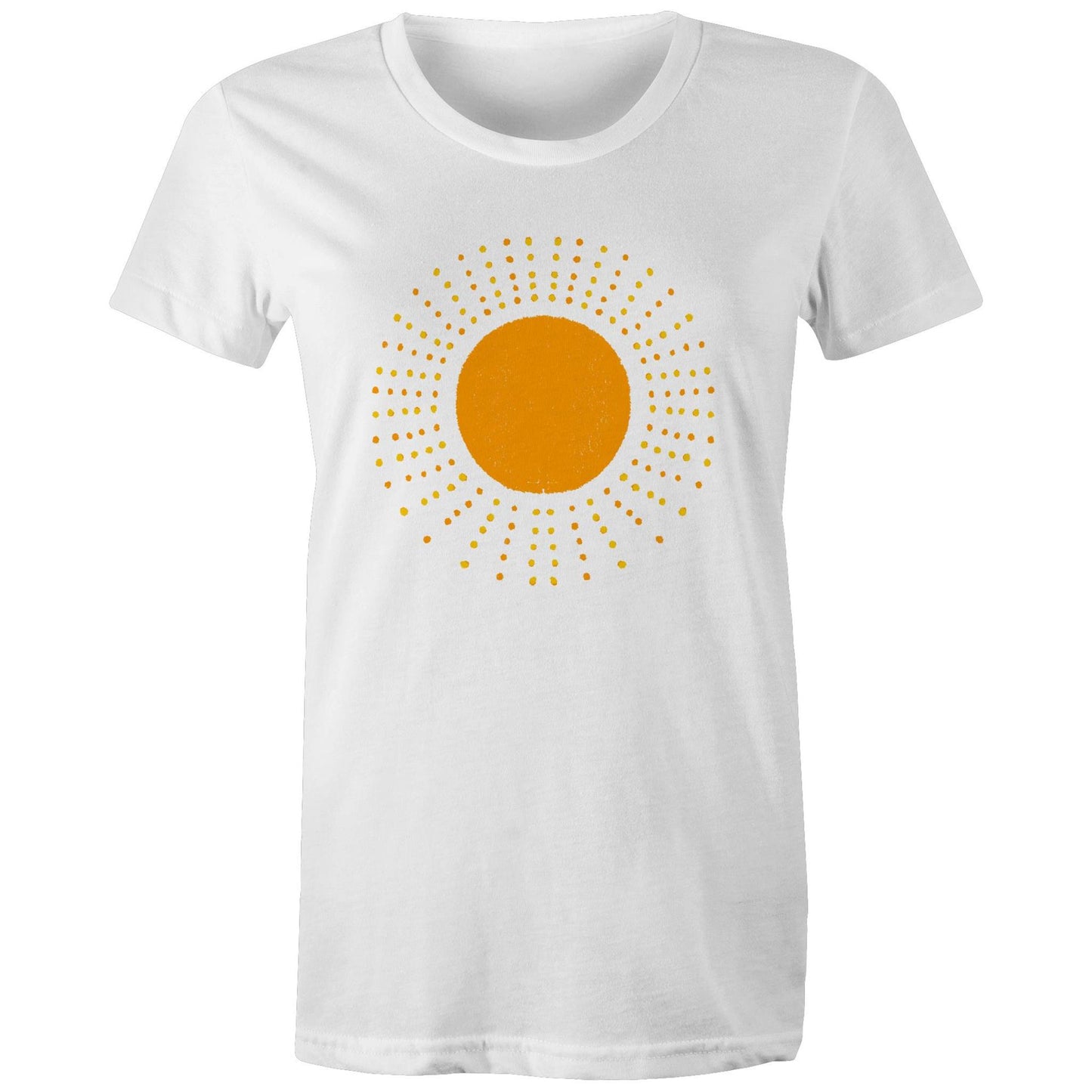 Women's Earthfolk T shirt - Golden Rays - The Crescent Moon
