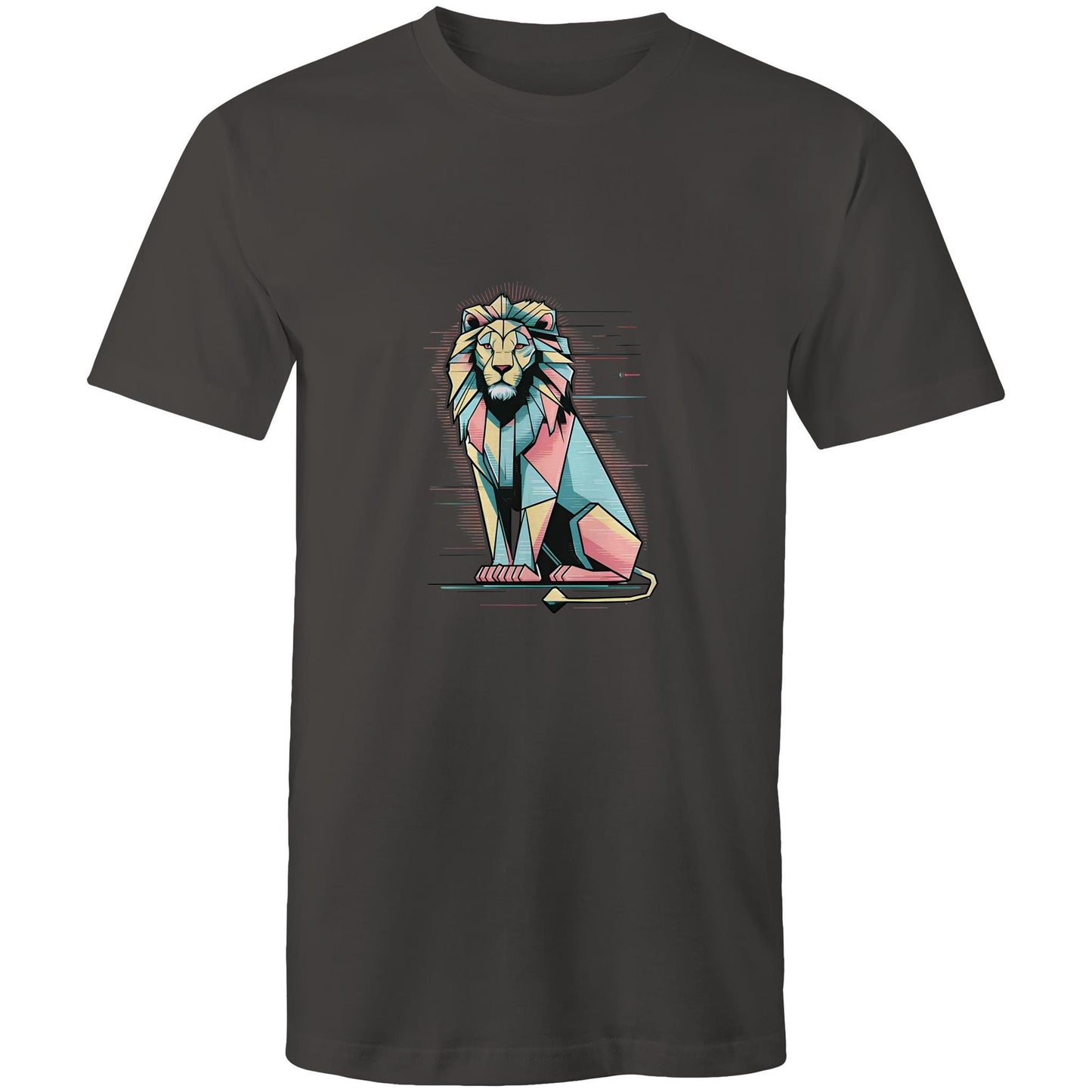 Men's Earthfolk T shirt - Geo Lion - The Crescent Moon