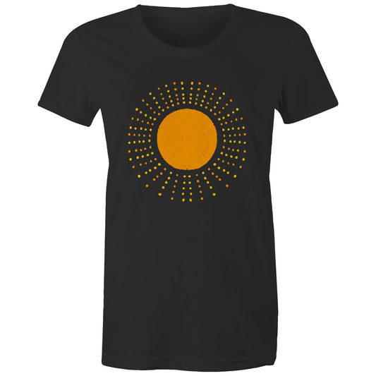 Women's Earthfolk T shirt - Golden Rays - The Crescent Moon
