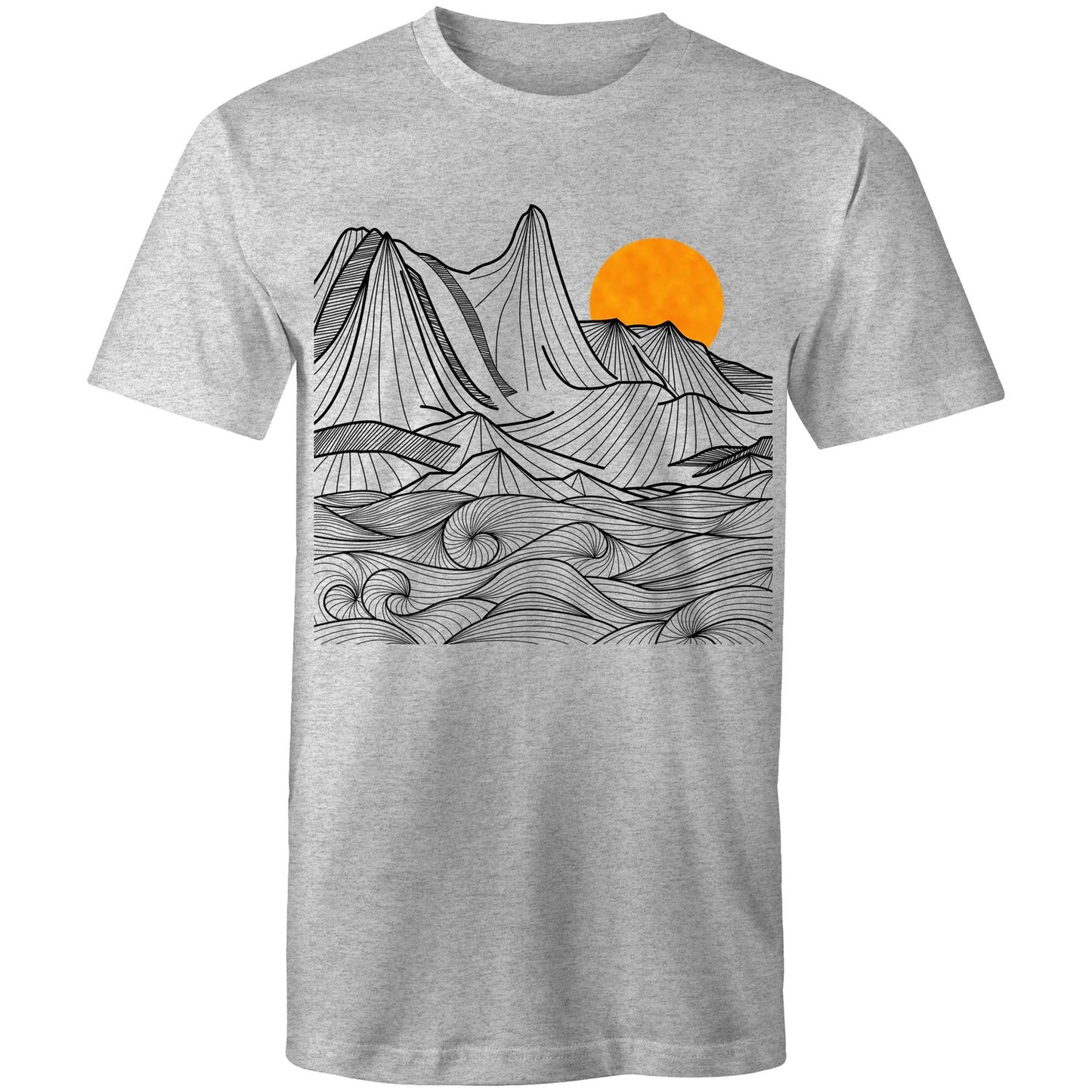 Men's Earthfolk T shirt - Mountain Swirls - The Crescent Moon