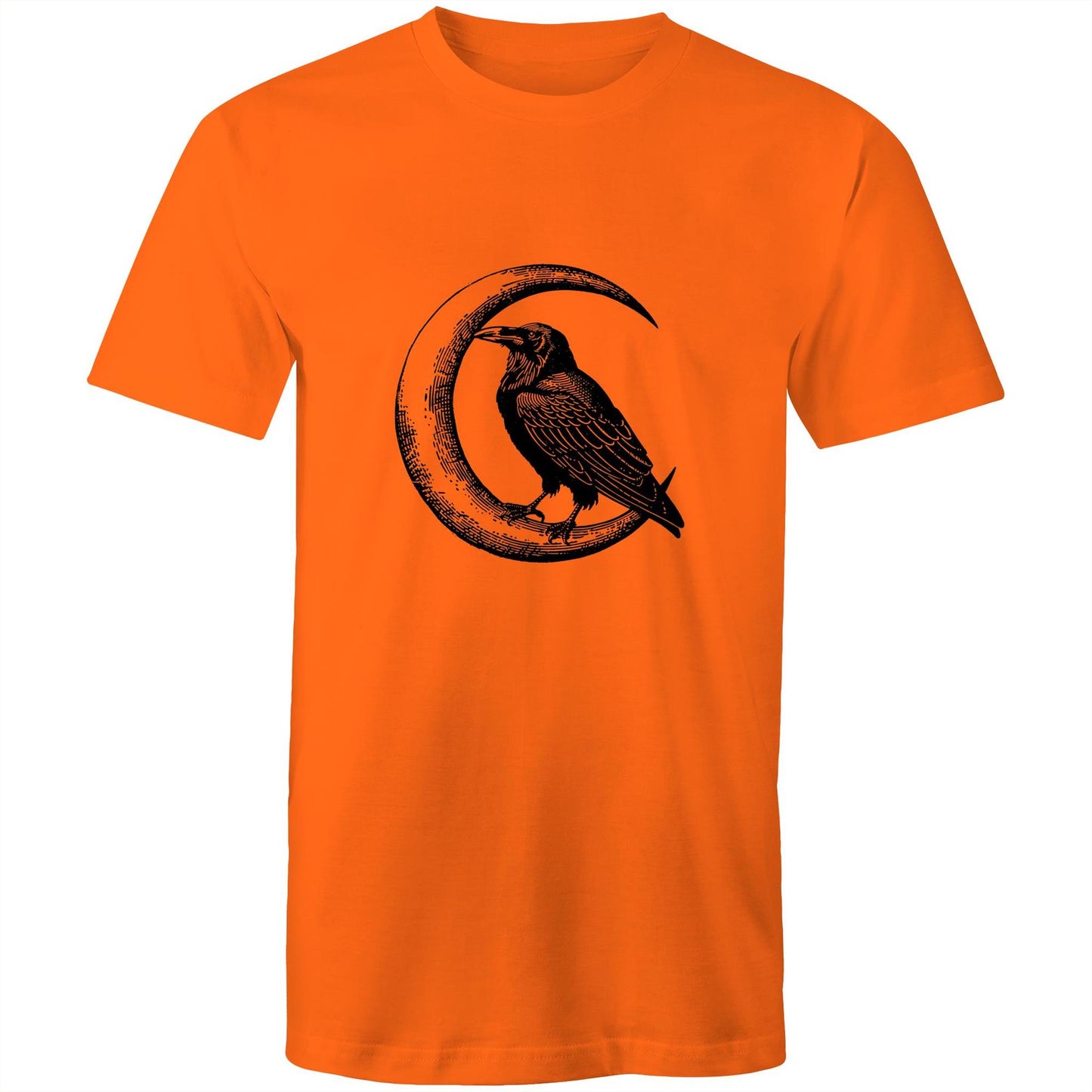 Men's Earthfolk Printed T shirt - Crow and Moon - The Crescent Moon