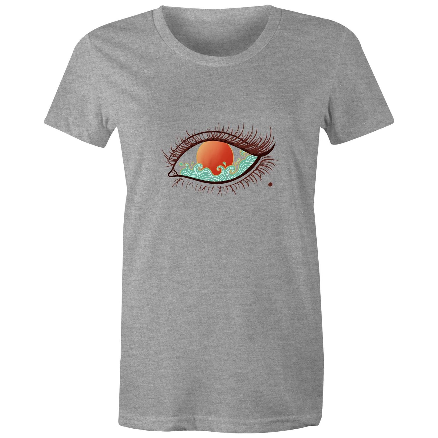 Earthfolk Printed T shirt - Women'sRelaxed Fit - Eye of the sunset - The Crescent Moon