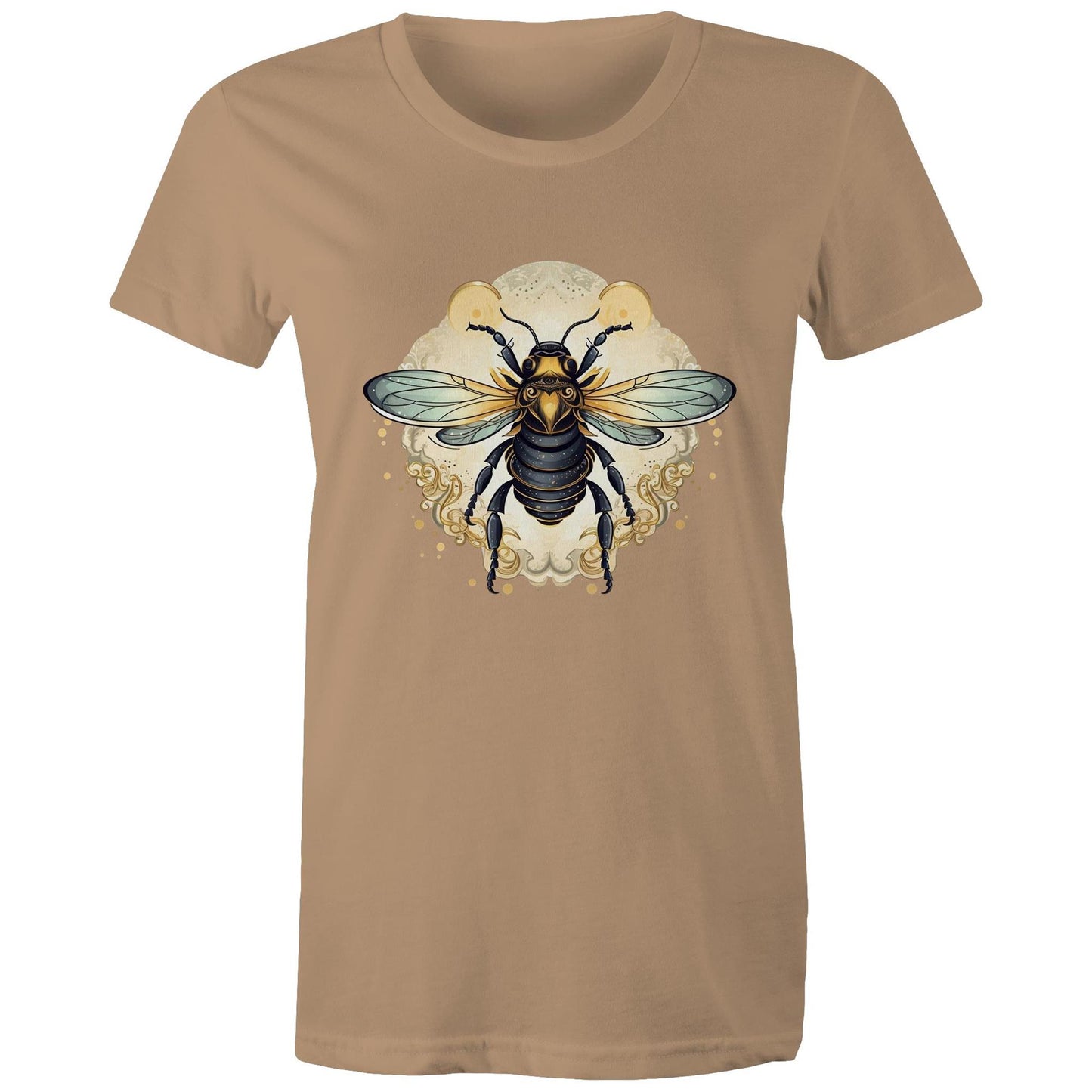 Women's Earthfolk T shirt - Bee Magick - The Crescent Moon