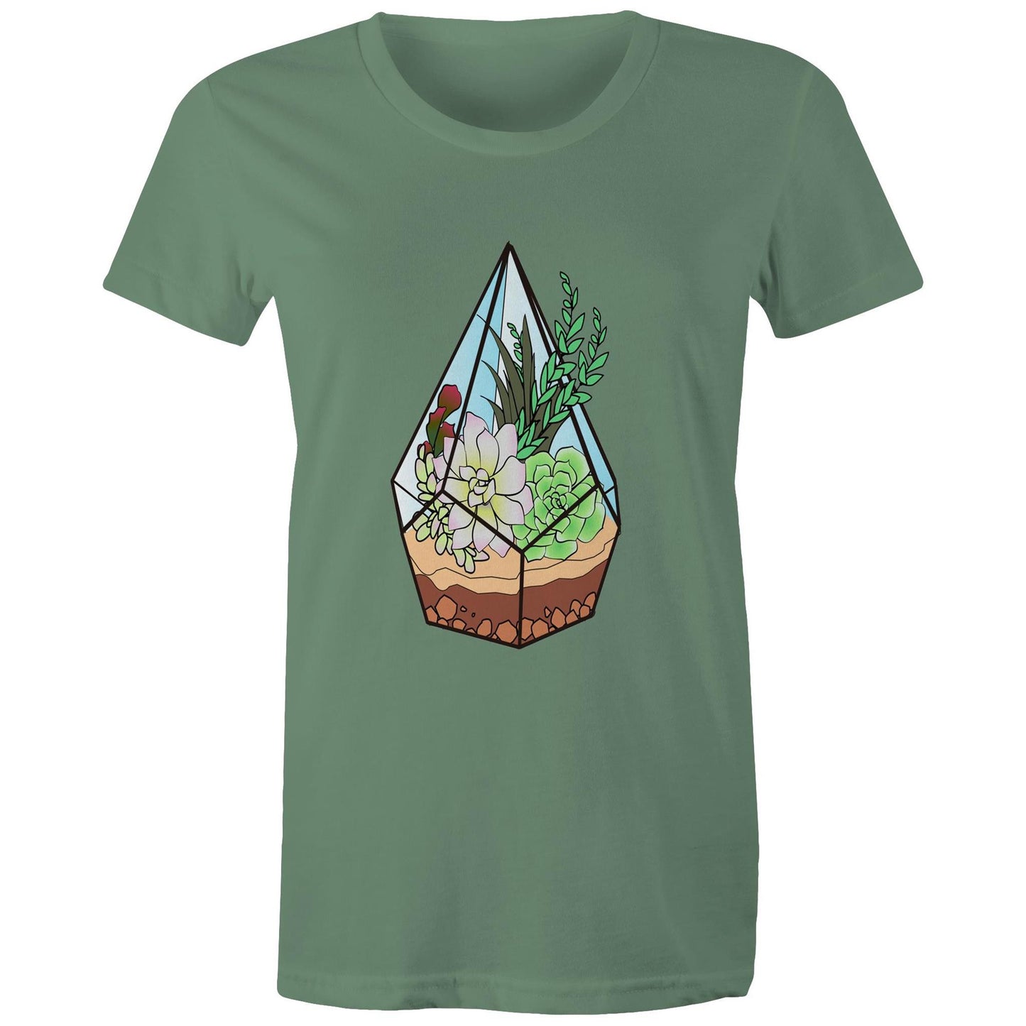 Women's Earthfolk Printed T shirt - Terrarium - The Crescent Moon