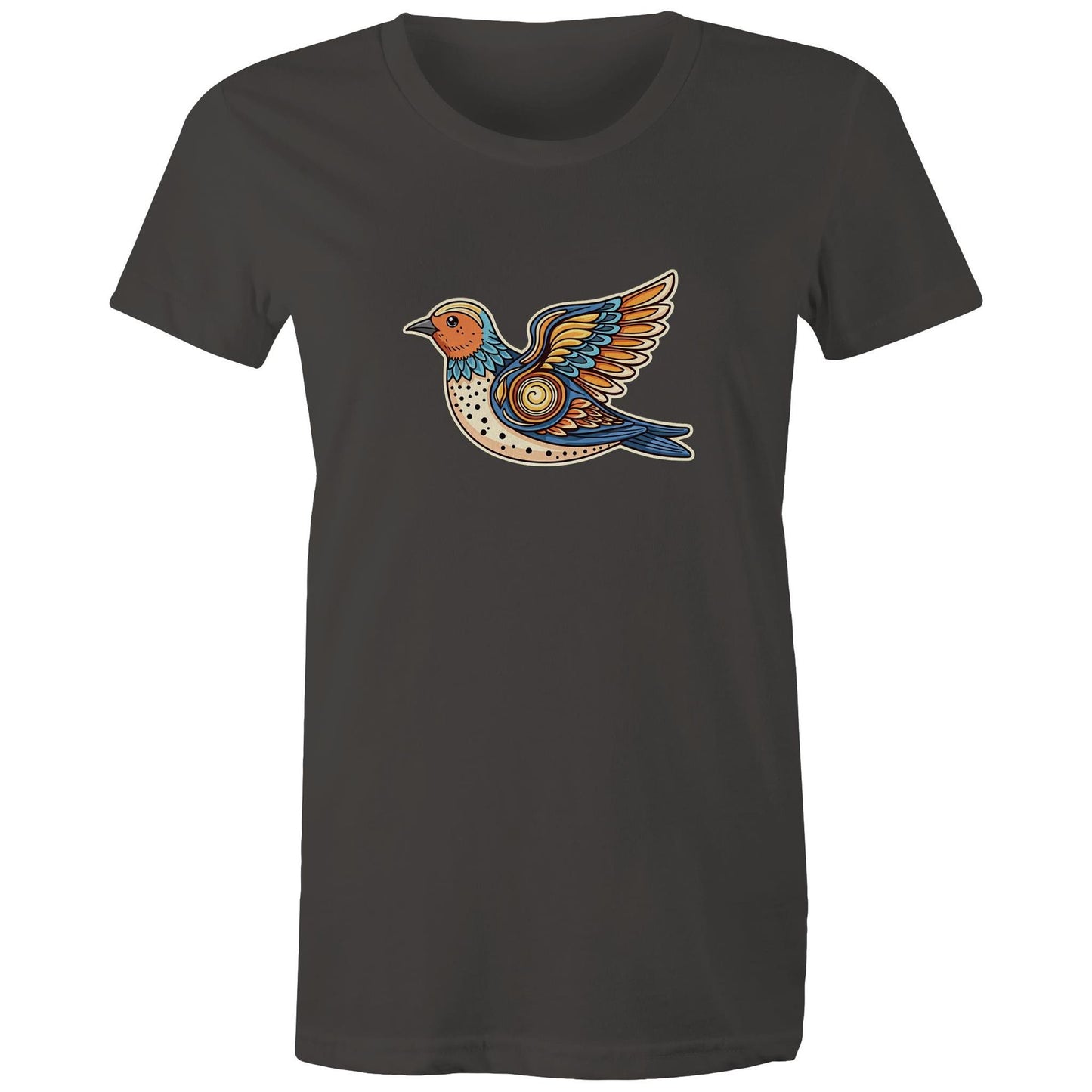 Women's Earthfolk T shirt - Freedom Flight - The Crescent Moon