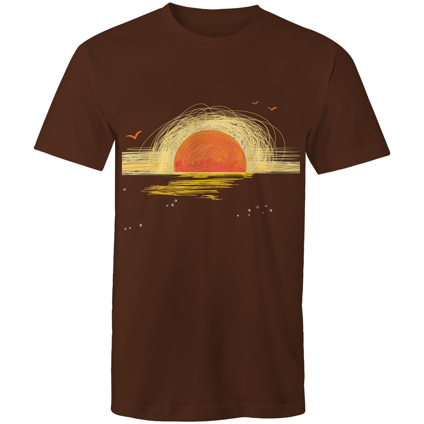 Earthfolk Printed T Shirt - Mens Relaxed Fit - Sunrise Sketch - The Crescent Moon