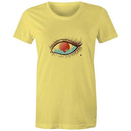 Earthfolk Printed T shirt - Women'sRelaxed Fit - Eye of the sunset - The Crescent Moon