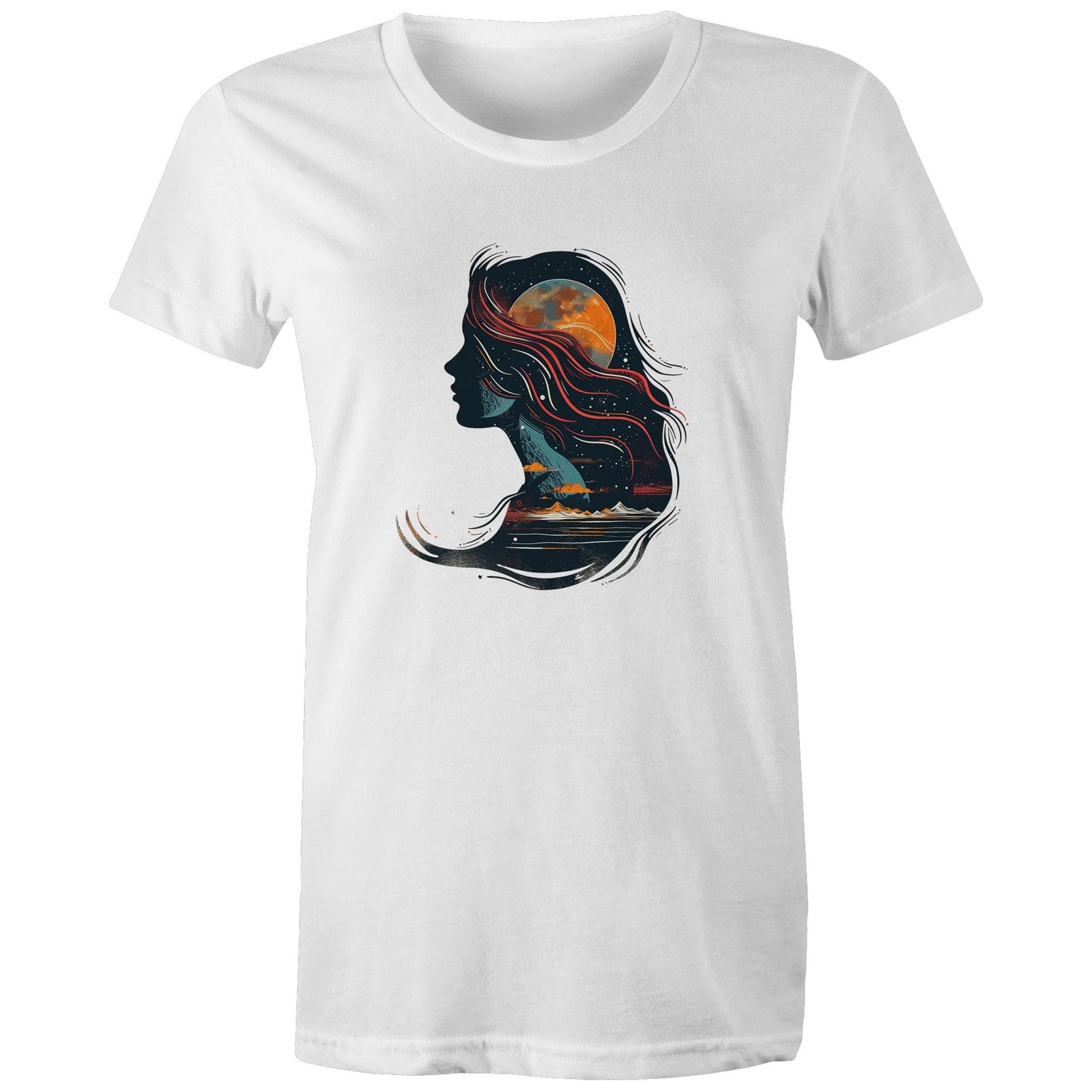 Women's Earthfolk T shirt - Child Of the Universe - The Crescent Moon