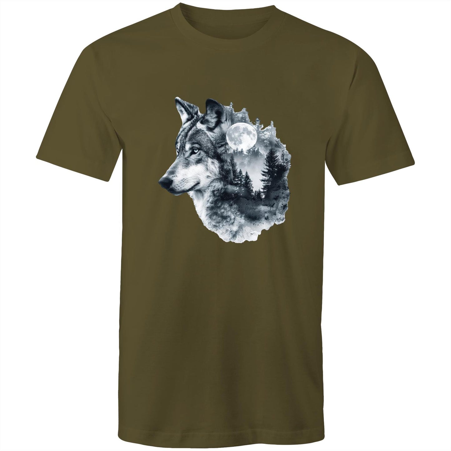 Men's Earthfolk T shirt - Howl of the Moon - The Crescent Moon
