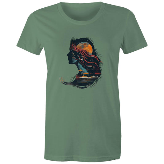 Women's Earthfolk T shirt - Child Of the Universe - The Crescent Moon