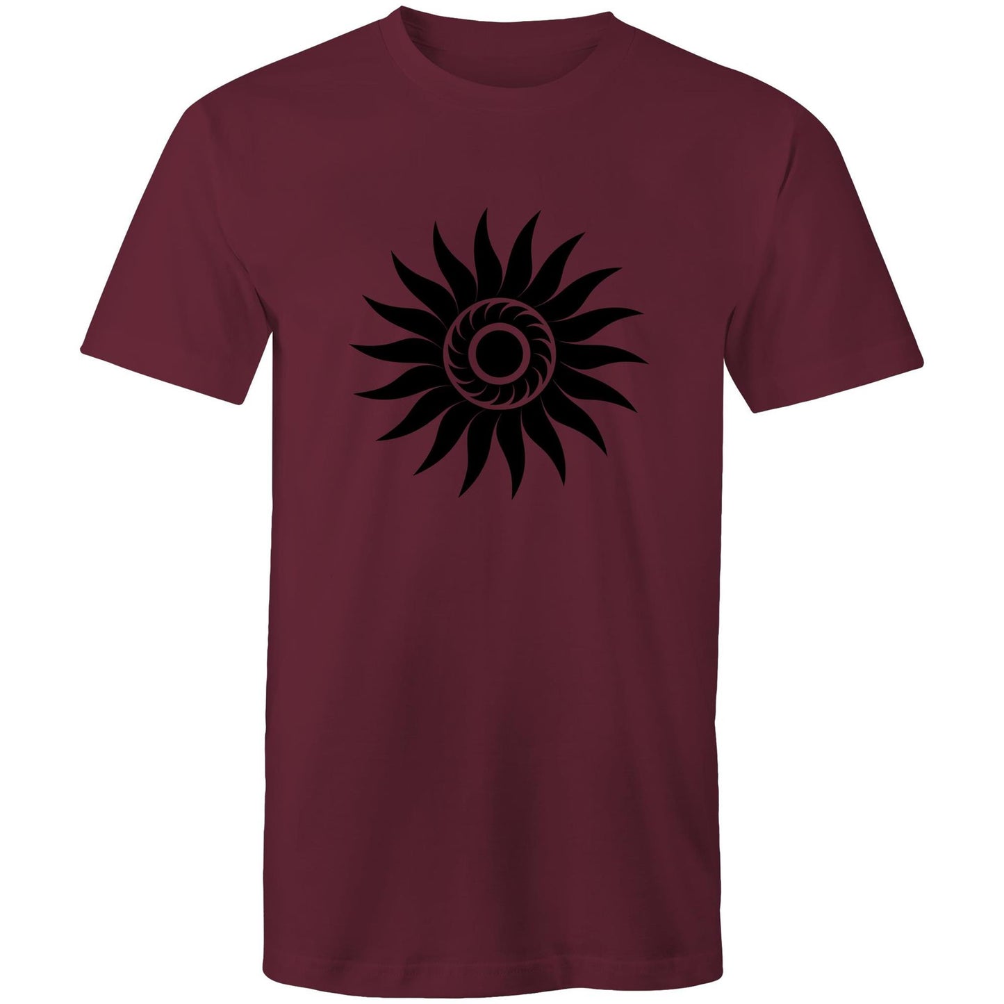 Men's Earthfolk T shirt - Spiral Sun - The Crescent Moon