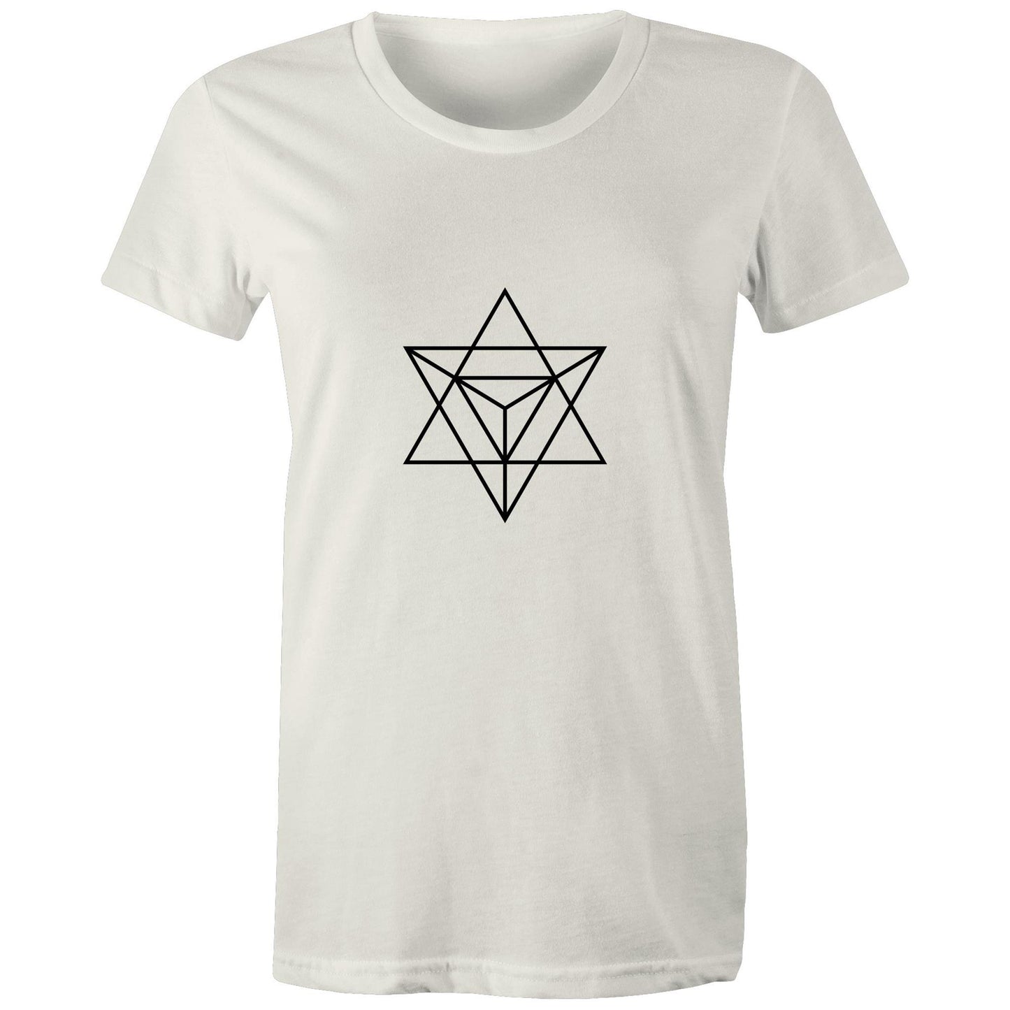 Women's Organic Earthfolk T shirt - Merkaba - The Crescent Moon