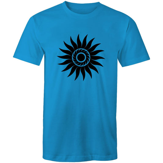 Men's Earthfolk T shirt - Spiral Sun - The Crescent Moon