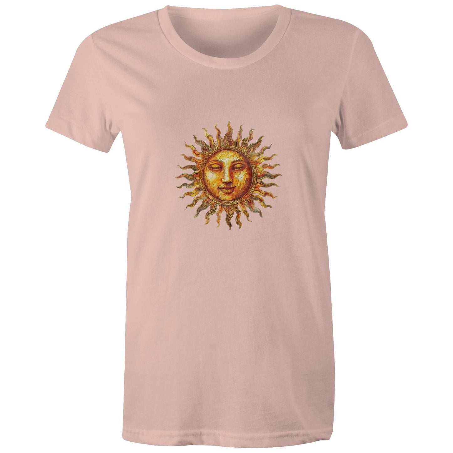 Earthfolk Printed T shirt - Women's Relaxed Fit - Majestic Sun - The Crescent Moon