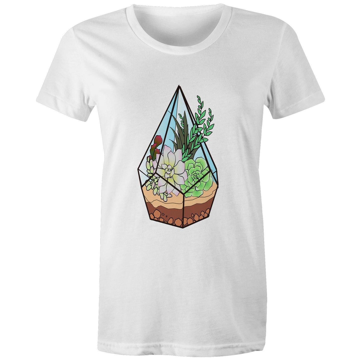 Women's Earthfolk Printed T shirt - Terrarium - The Crescent Moon