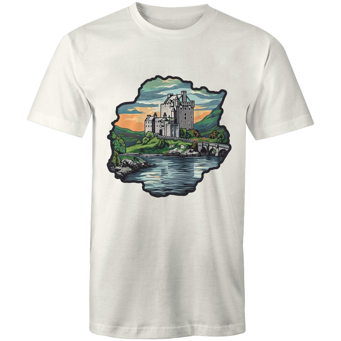 Men's Earthfolk T shirt - Medieval Castle - The Crescent Moon